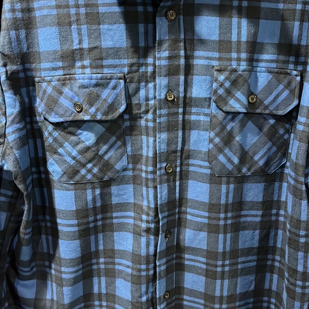 Dickies Men's Blue Plaid flannel Shirt large - Picture 2 of 7